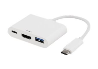 DELTACO USB-C til HDMI/USB 3.0/USB-C opladning