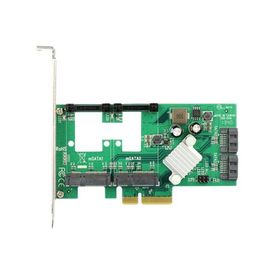 DeLOCK Hybrid 2 x internal SATA 6 Gb/s + 2 x internal mSATA - styreenhed til lagring (RAID) - SATA 6Gb/s / mSATA - PCIe 2.0 x2