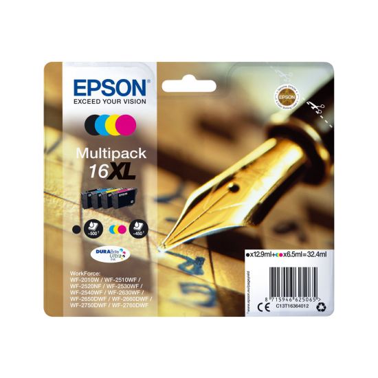 Epson 16XL Multipack - 4 pakker - XL - sort, gul, cyan, magenta - original - blækpatron