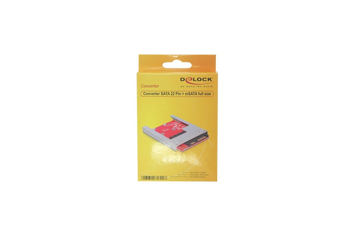 DeLOCK Converter SATA 22 pin > mSATA with 2.5" Frame