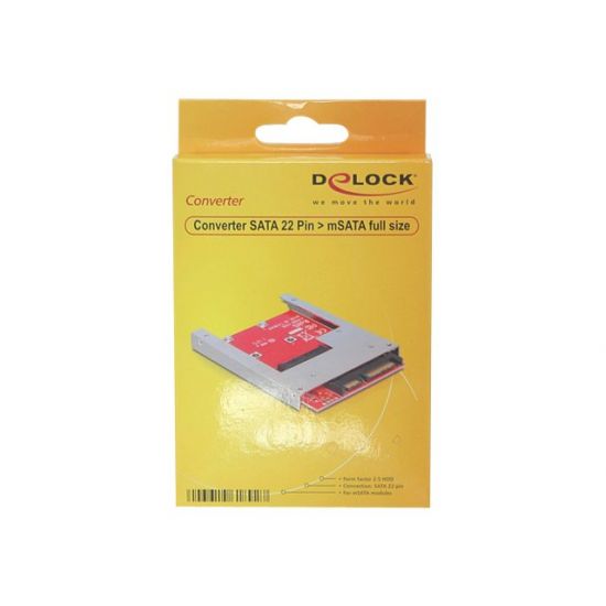 DeLOCK Converter SATA 22 pin > mSATA with 2.5" Frame