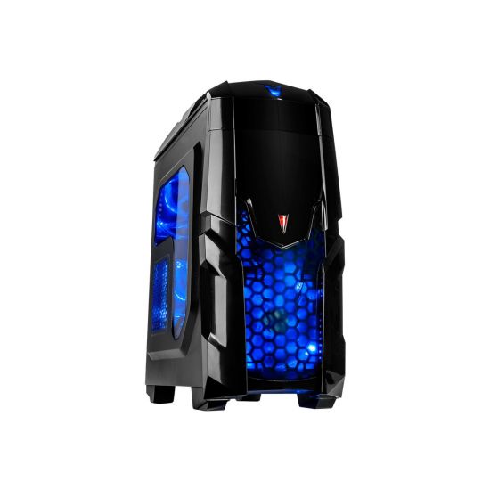 Inter-Tech Q2 Illuminator Kabinet - Sort/Blå ATX