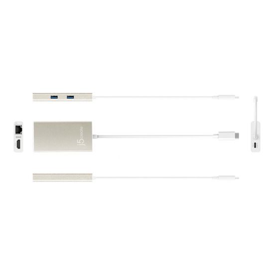 j5create JCA374 USB 3.0 Type-C Multi-Adapter - hub - 2 porte