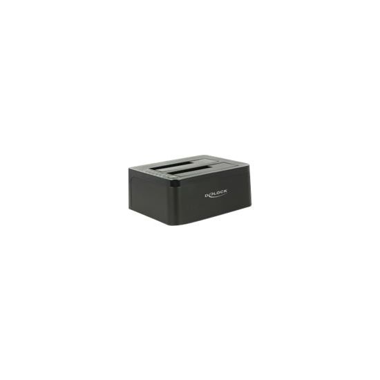 DeLOCK Dual Docking Station SATA HDD > USB 3.0 with Clone Function - lagringskontrol - SATA 6Gb/s - USB 3.0