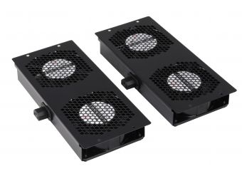 TOTEN 19-ft20, 1U 19 fan package with 2 fans, black