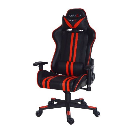 GEAR4U Elite Gamer Stol Sort/Rød
