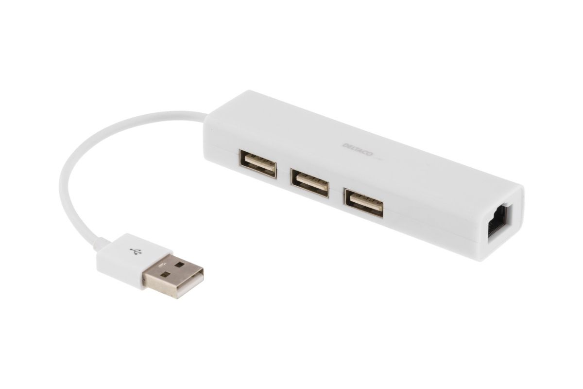 DELTACO USB 2.0 netværksadapter RJ45