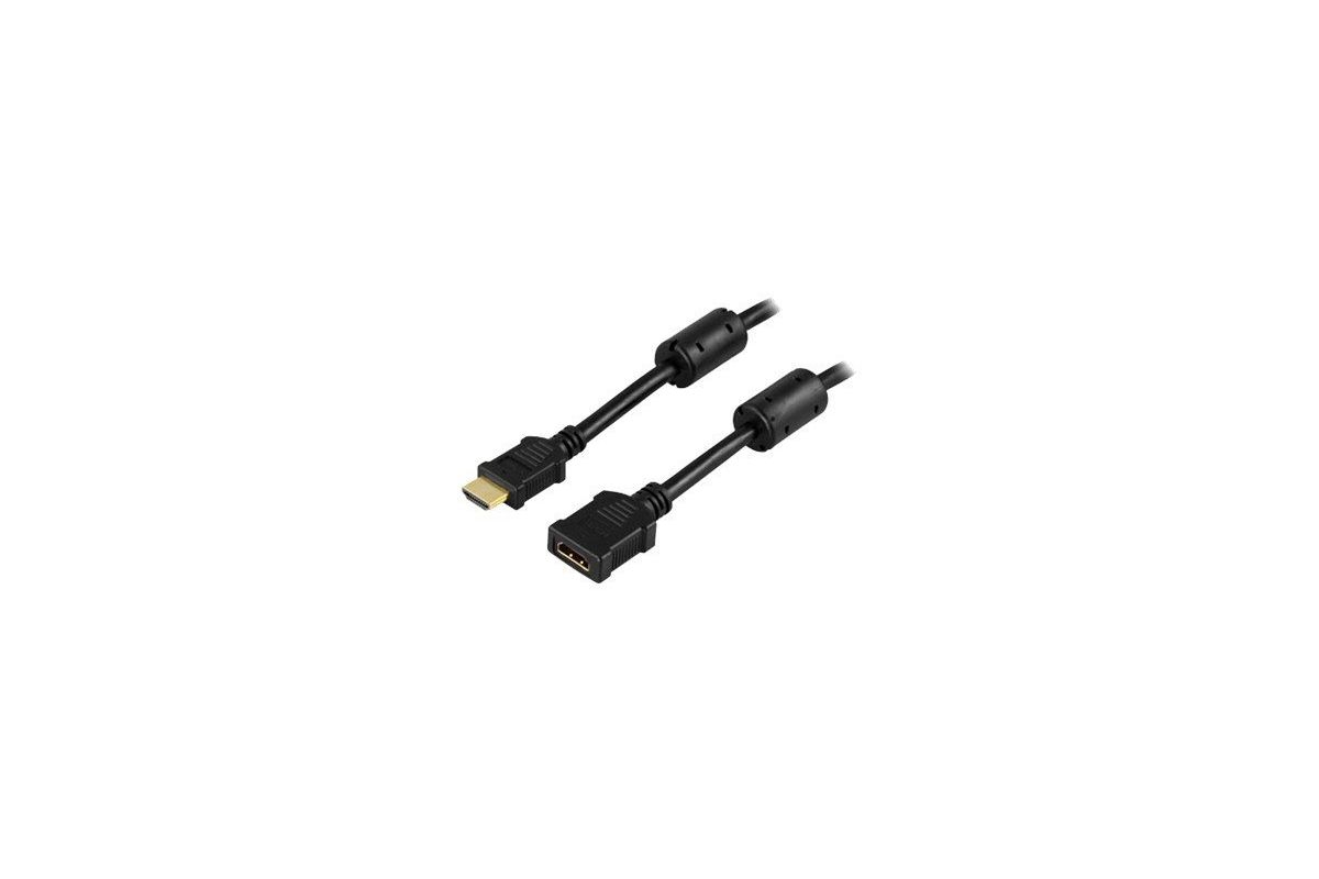 DELTACO HDMI forlængerkabel 2 m Sort