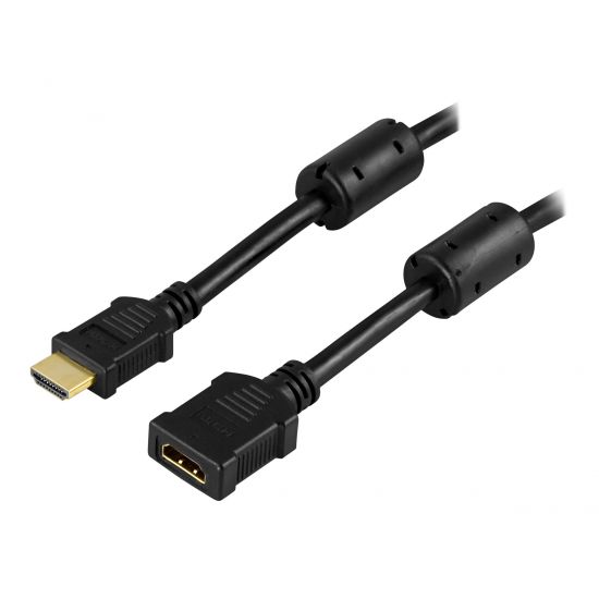 DELTACO HDMI forlængerkabel 2 m Sort