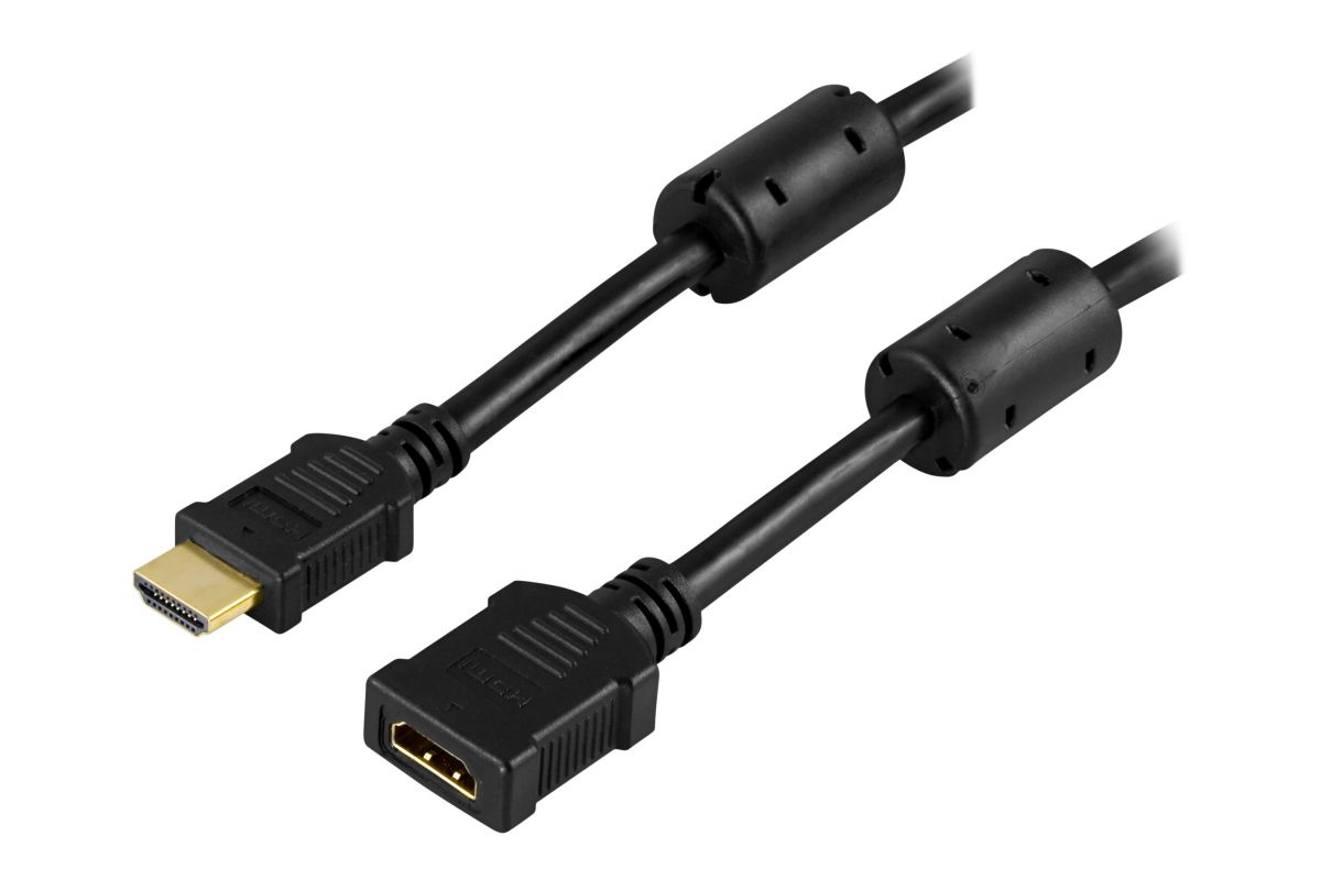 DELTACO HDMI forlængerkabel 2 m Sort
