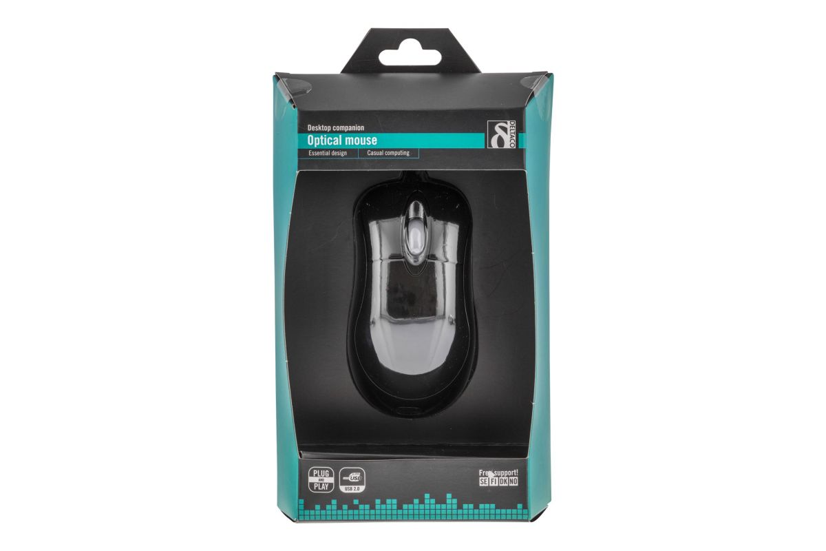 DELTACO Optisk Mus USB Sort