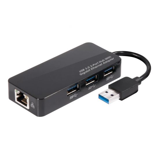 Club3D SenseVision USB 3.0 3-Port Hub with Gigabit Ethernet - dockingstation