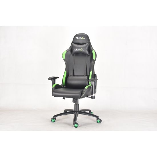 GEAR4U Elite Pro Gamer Stol Sort/Grøn