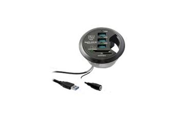 DeLock In-Desk Hub 3 Port USB 3.0 + 2 Slot SD Card Reader