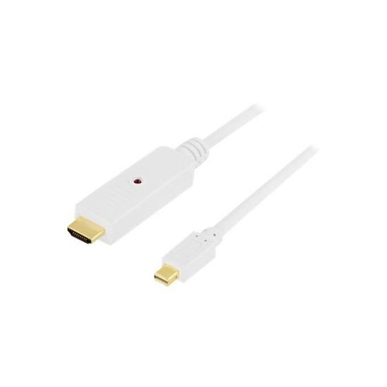 DELTACO DisplayPort til HDMI 3 m Hvid