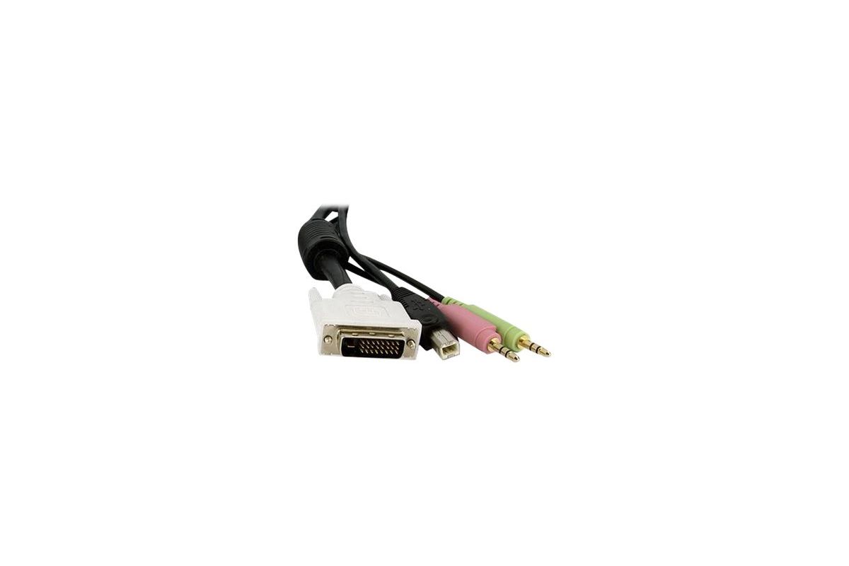 StarTech.com 4-in-1 USB Dual Link DVI-D KVM Switch Cable with Audio and Microphone
