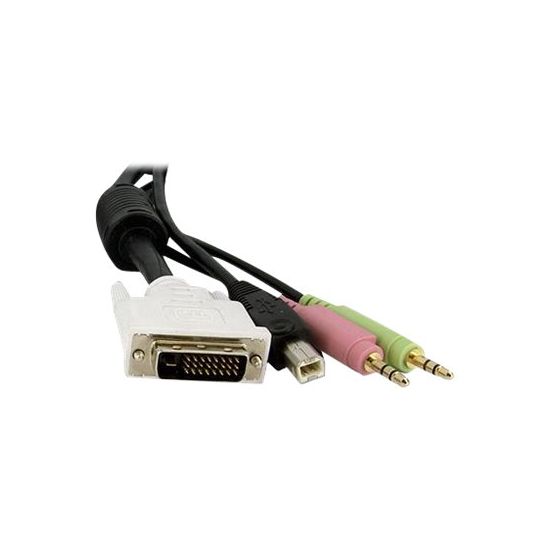 StarTech.com 4-in-1 USB Dual Link DVI-D KVM Switch Cable with Audio and Microphone