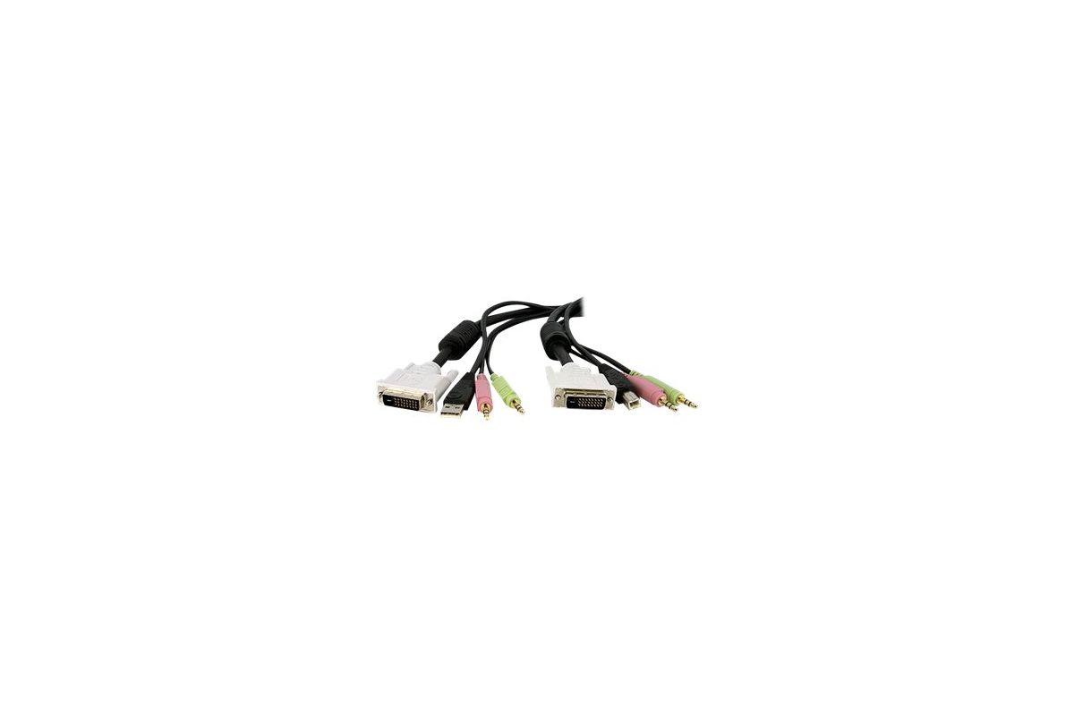 StarTech.com 4-in-1 USB Dual Link DVI-D KVM Switch Cable with Audio and Microphone