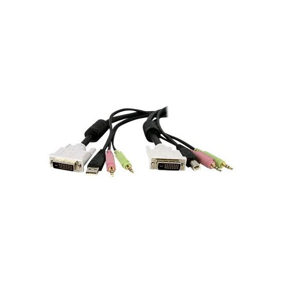 StarTech.com 4-in-1 USB Dual Link DVI-D KVM Switch Cable with Audio and Microphone
