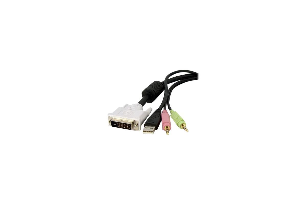 StarTech.com 4-in-1 USB Dual Link DVI-D KVM Switch Cable with Audio and Microphone