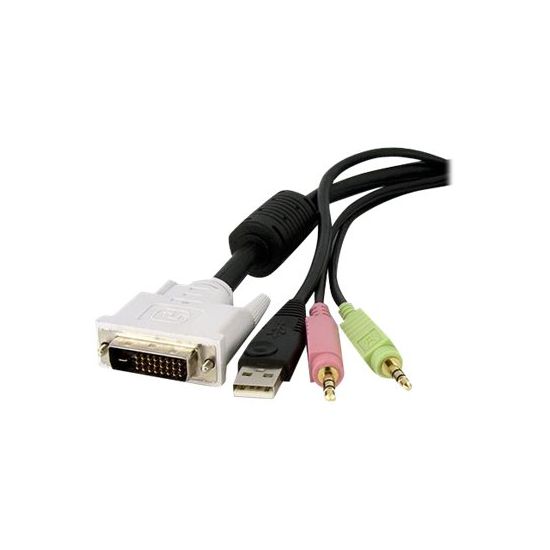 StarTech.com 4-in-1 USB Dual Link DVI-D KVM Switch Cable with Audio and Microphone