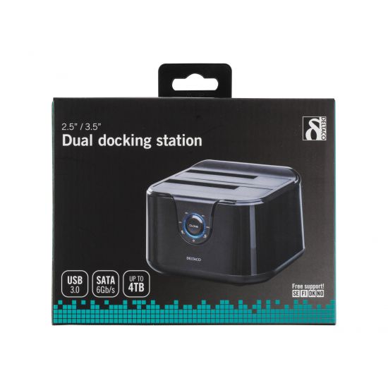 DELTACO Harddiskdock til 2,5", 3,5" harddiske til USB 3.0