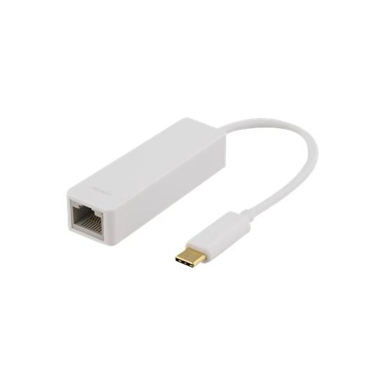 DELTACO USB-C til RJ45 Hvid