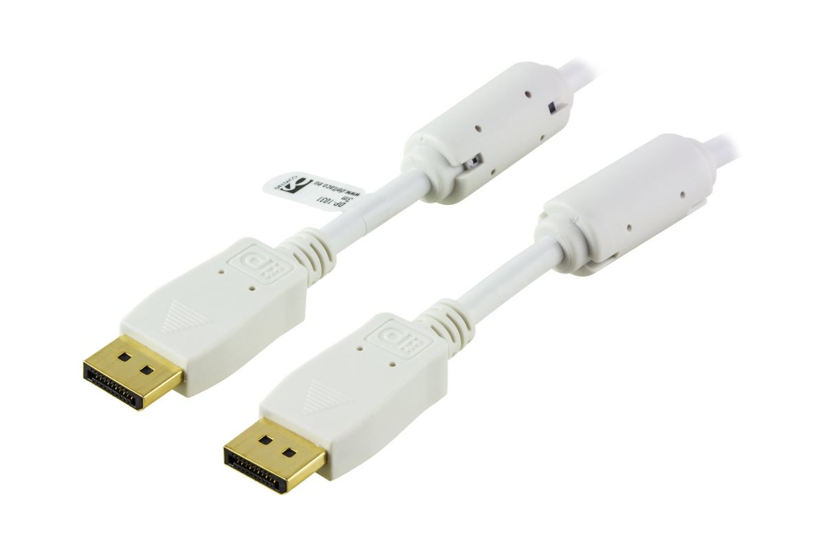 DELTACO DisplayPort kabel 1 m Hvid