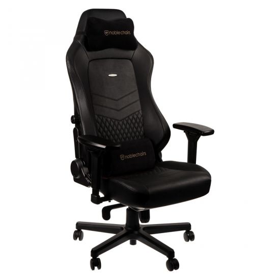 noblechairs HERO Real Leather Gaming Chair - Black/Black