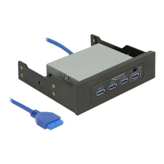 DeLOCK 3.5" / 5.25" USB 3.0 Hub 4 Port