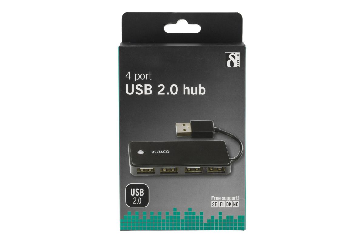 Deltaco UH-480 USB 2.0 hub 4-porte