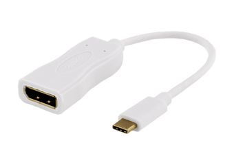 DELTACO USB-C til DisplayPort Hvid