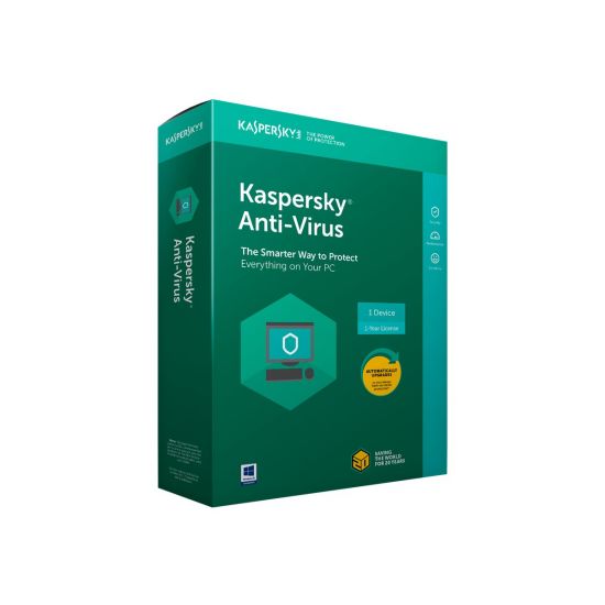 Kaspersky Anti-Virus 2018 - bokspakke (1 år) - 3 PC'er