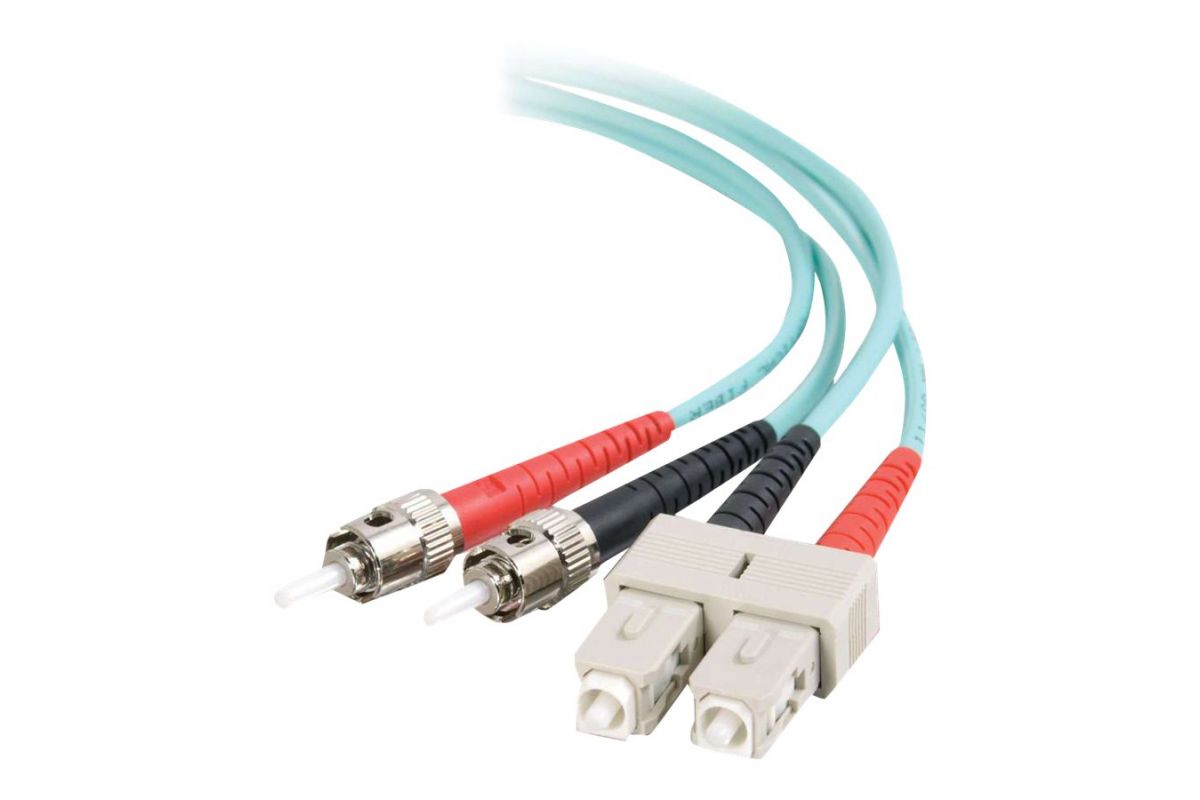 C2G SC-ST 10Gb 50/125 OM3 Duplex Multimode PVC Fiber Optic Cable (LSZH)