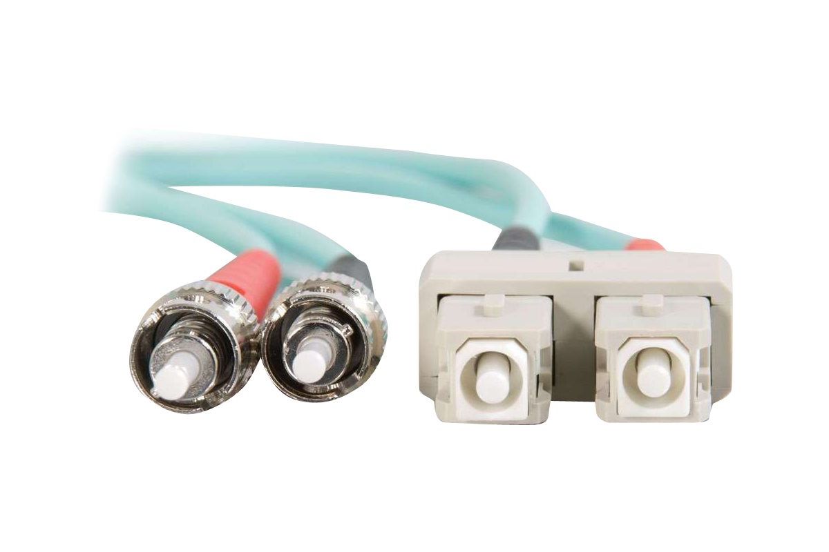 C2G SC-ST 10Gb 50/125 OM3 Duplex Multimode PVC Fiber Optic Cable (LSZH)