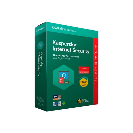 Kaspersky Internet Security 2018 - bokspakke (1 år) - 3 enheder