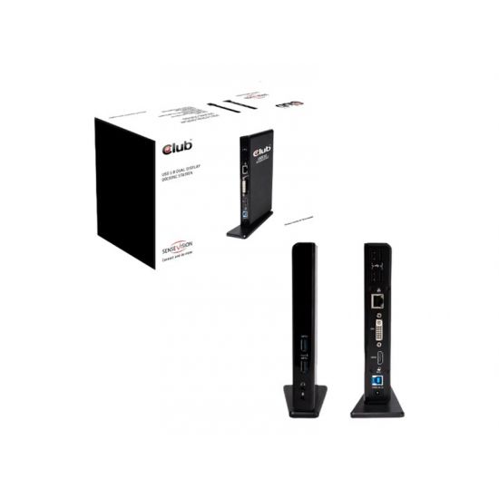 Club3D SenseVision USB 3.0 Dual Display Docking Station - dockingstation