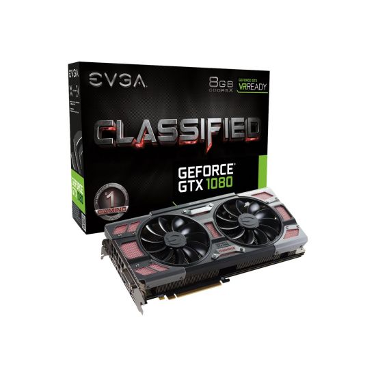EVGA GeForce GTX 1080 CLASSIFIED GAMING ACX 3.0 - NVIDIA GTX1080 - 8GB GDDR5X - PCI Express 3.0 x16