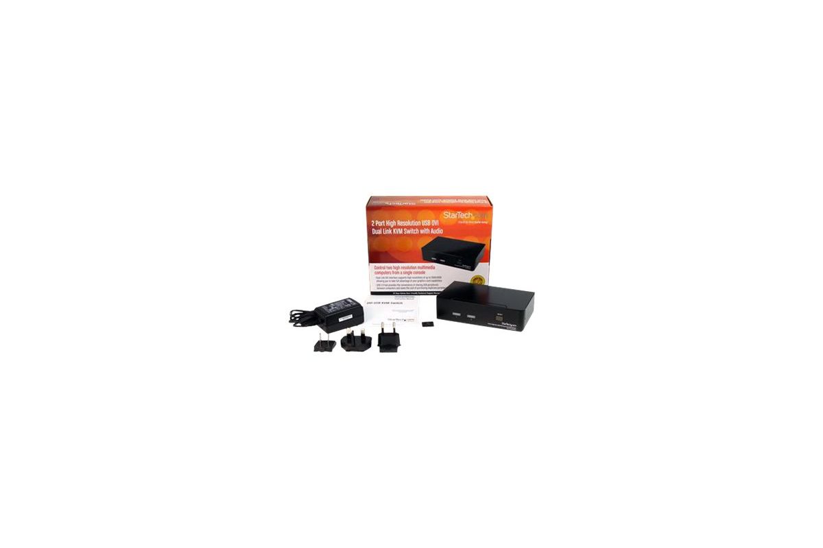 StarTech.com 2 Port High Resolution USB DVI Dual Link KVM Switch with Audio