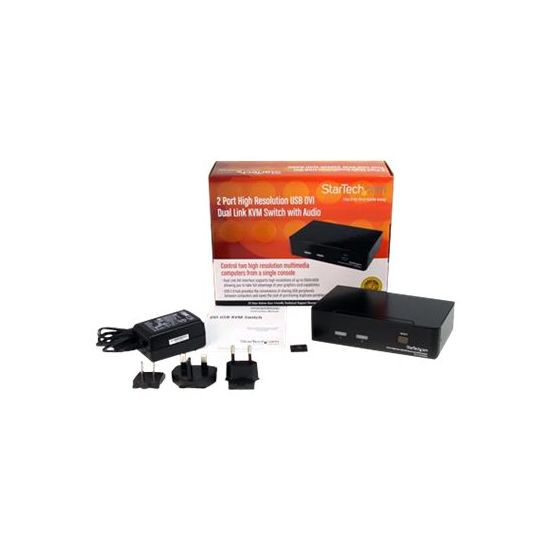 StarTech.com 2 Port High Resolution USB DVI Dual Link KVM Switch with Audio