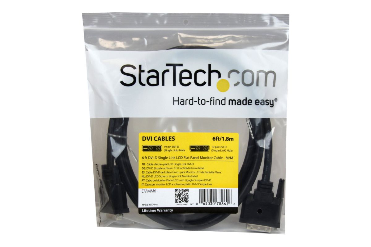 StarTech.com 6 ft DVI-D Single Link Cable