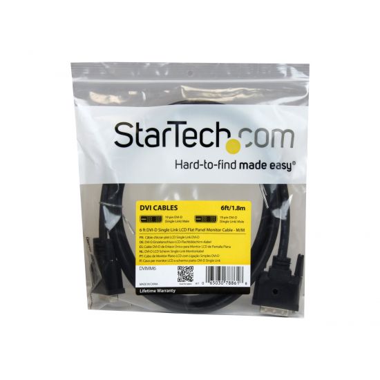 StarTech.com 6 ft DVI-D Single Link Cable
