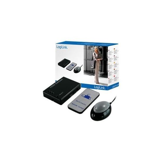 LogiLink HDMI 3-Port Mini Switch with RC - video-/audioswitch - 3 porte
