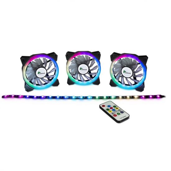 Inter-Tech Argus RS03 SET 3x120mm RGB-FAN + LED-strip