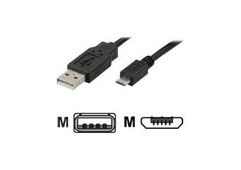 DELTACO USB A til micro USB B 2 m Sort