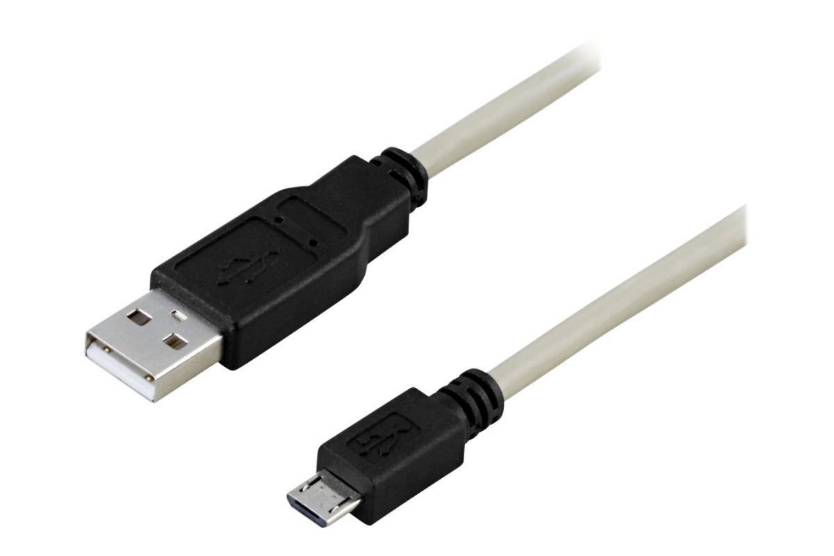DELTACO USB A til micro USB B 2 m Sort