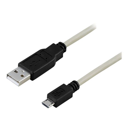 DELTACO USB A til micro USB B 2 m Sort