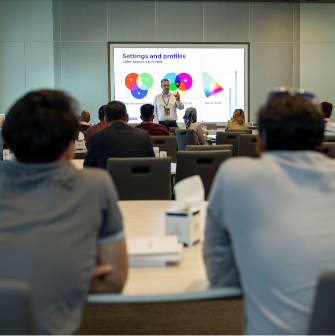 Conference session with audience