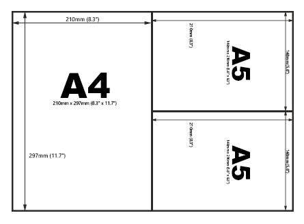 Dimensions of a4 piece store of paper