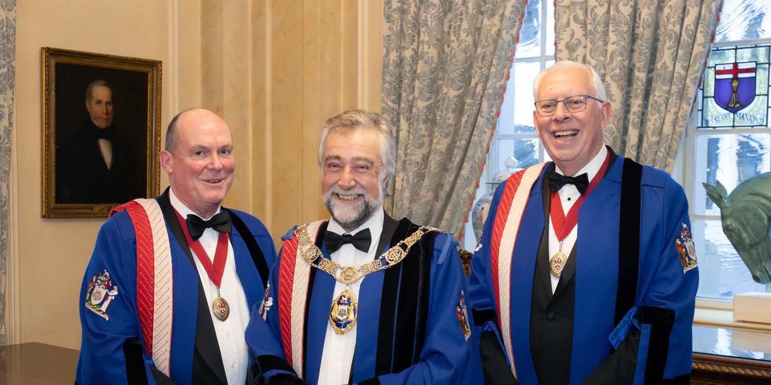 Master, Matthew Ellis, with his Wardens, Peter Corah and Jonathan Pears